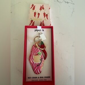 Piper Pink and Red Key Card Holder